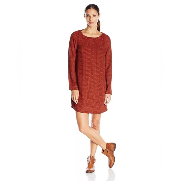 Prana Dress Women's Size Small Pomegranate Rust Long Sleeve Lightweight Cece - Picture 5 of 13